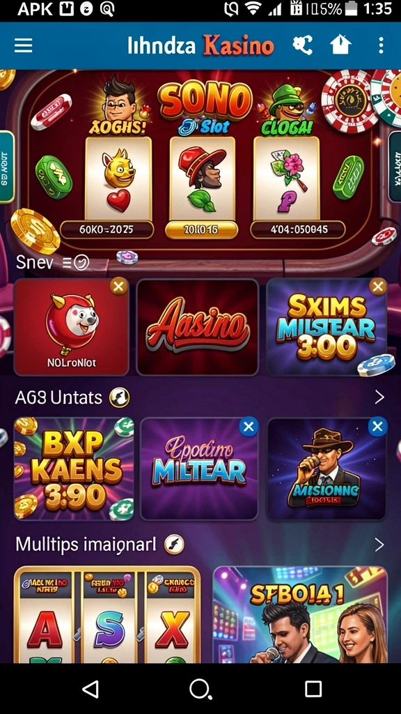 Tampilan awal aplikasi 77RP yang menarik.