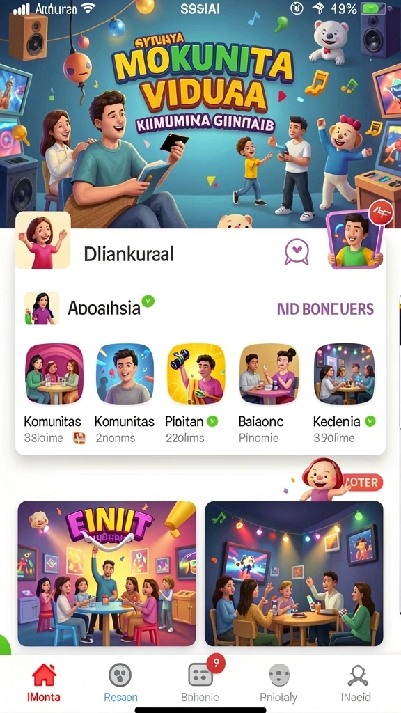 Menampilkan karakter utama dalam aksi menantang.