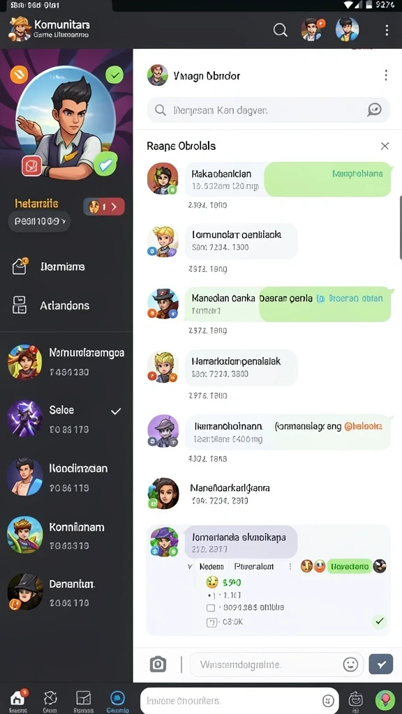 Tangkapan layar dengan grafis yang memukau dan latar belakang unik.
