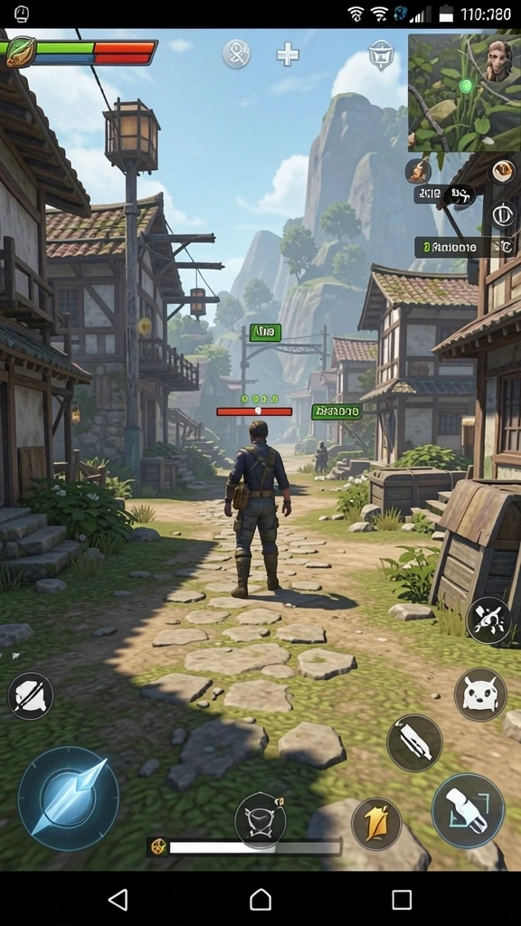 Screenshot menunjukkan karakter utama dalam petualangan.